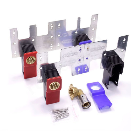 Водорозетка 20-1/2", Henco Wall box, пресс-резьба, вн., латунь