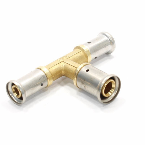 Тройник 16-20-16, Henco P, 12, пресс-пресс, латунь