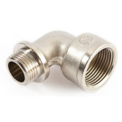 Угольник 90° 1 1/4"-1 1/4", General Fittings, резьба-резьба, вн.- нар., латунь (никель), с ограничит