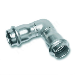 Угольник 90° 22-22, Sanha NiroSan, 9090, пресс-пресс, сталь нержавеющая