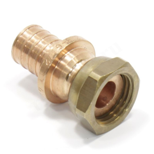 Переходник 20-1/2", Rehau RAUTITAN RX+, надв.гильза-резьба, вн., бронза, с накид.гайкой