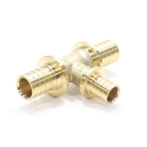 Тройник 25-20-25, Рехау RAUTITAN MX, надв.гильза-надв.гильза, латунь