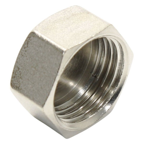 Заглушка 1/2", WAAG, резьба, вн., латунь (никель)