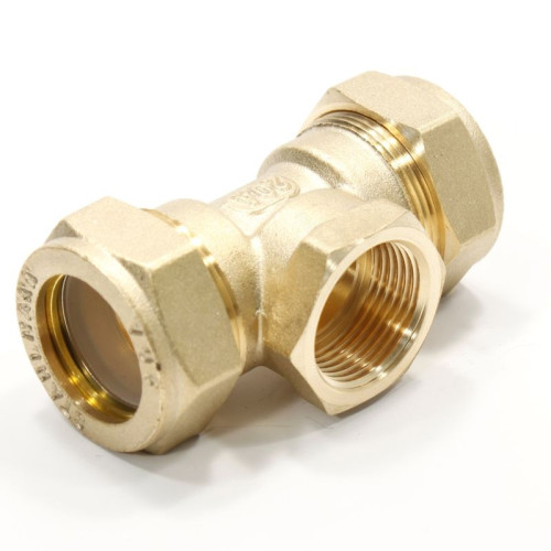 Тройник 20-3/4"-20, Stahlmann EF, обжим-резьба, вн., латунь