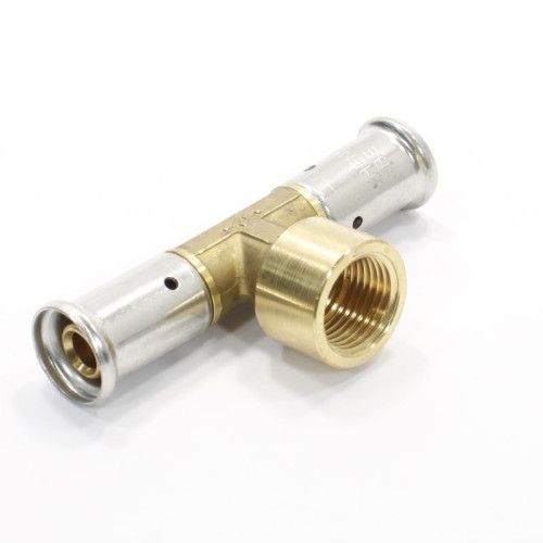 Тройник 16-1/2"-16, Henco P, 13, пресс-резьба, вн., латунь