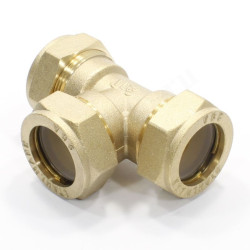 Тройник 20-20-20, Stahlmann EF, обжим-обжим, латунь