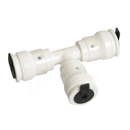 Тройник 20-20-20, Henco Vision, обжим-обжим, PVDF, белый