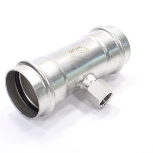 Тройник 54-1/2"-54, WAAG Heavy Inox, пресс-резьба, вн., сталь нержавеющая