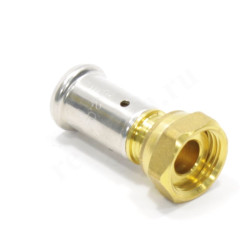 Переходник 16-1/2", Henco P 26, пресс-резьба, вн., латунь, с накид.гайкой