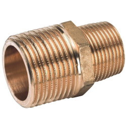 Ниппель 1/2"-3/8", Sanha 531, резьба-резьба, нар., латунь