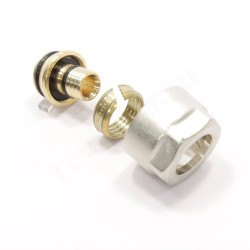 Резьбозажимное 16 x 2.0-3/4", Henco EK, обжим-резьба, вн., латунь, евроконус