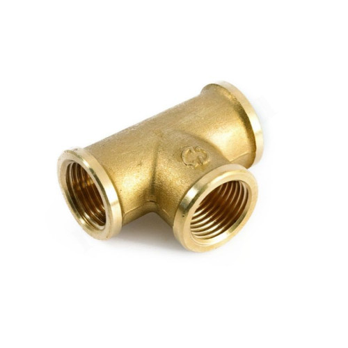 Тройник 1/2"-1/2"-1/2", General Fittings 2700 14, резьба-резьба, вн., латунь