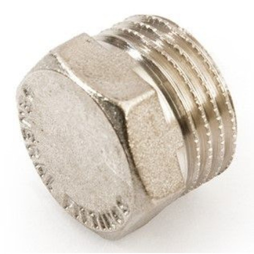 Заглушка 1/4", General Fittings 2600 40, резьба, нар., латунь (никель)