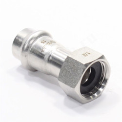 Переходник 15-1/2", WAAG Heavy Inox, пресс-резьба, вн., сталь нержавеющая, с накид.гайкой