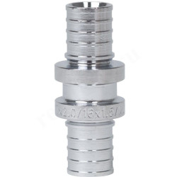 Муфта 17-17, Рехау THERM S, надв.гильза-надв.гильза, латунь (цинк), серый