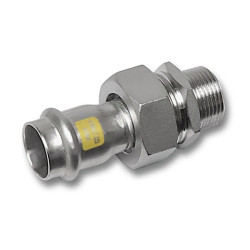 Американка 42-1 1/2", Sanha NiroSan Gas, 17333GMVA, пресс-резьба, нар., сталь нержавеющая