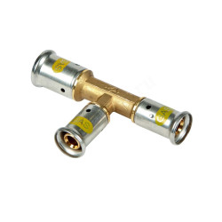 Тройник 20-16-16, Henco PG, 11, пресс-пресс, латунь, газ