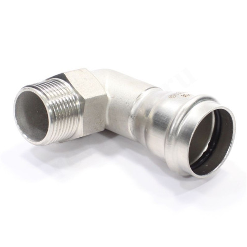 Отвод 90 35-1", WAAG Heavy Inox, пресс-резьба, нар., сталь нержавеющая