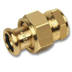 Американка 35-1 1/4", Sanha PuraPress 8330G, пресс-резьба, вн., бронза