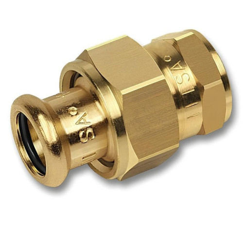 Американка 35-1 1/4", Sanha PuraPress 8330G, пресс-резьба, вн., бронза