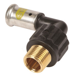 Угольник 90° 26-3/4", Henco PKG, 5, пресс-резьба, нар., PVDF, газ