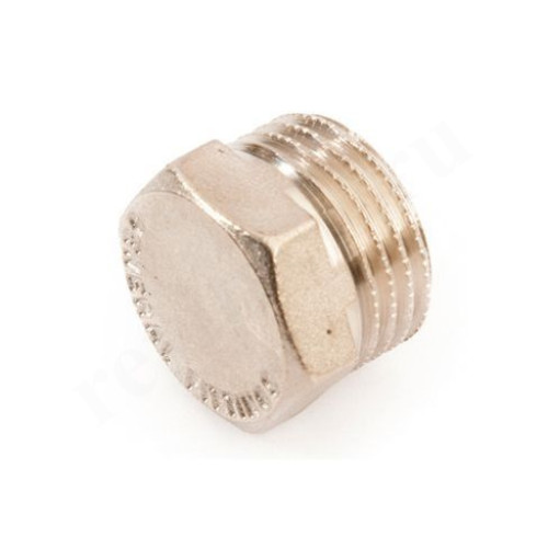 Заглушка 1/8", General Fittings 2600 40, резьба, нар., латунь (никель)