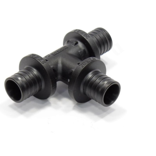 Тройник 20-20-20, Rehau RAUTITAN, PX, надв.гильза-надв.гильза, полифениленсульфон