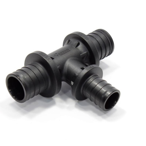 Тройник 40-32-40, Rehau RAUTITAN, PX, надв.гильза-надв.гильза, полифениленсульфон