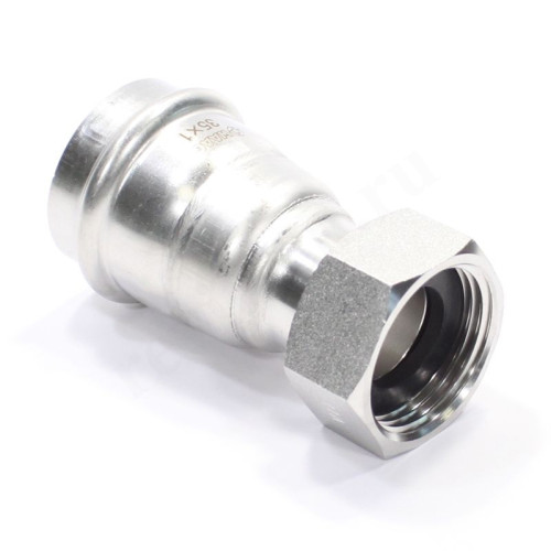 Переходник 35-1", WAAG Heavy Inox, пресс-резьба, вн., сталь нержавеющая, с накид.гайкой