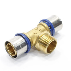 Тройник 32-1"-32, General Fittings 5S00, 11, пресс-резьба, нар., латунь