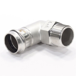 Отвод 90 28-1", WAAG Heavy Inox, пресс-резьба, нар., сталь нержавеющая