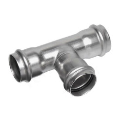 Тройник 168.3-168.3-168.3, Sanha NiroSan, 9130, пресс-пресс, сталь нержавеющая