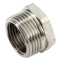 Футорка 3/4"-1/2", WAAG, резьба-резьба, нар.-вн., латунь (никель)