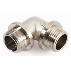 Угольник 90° 1/2"-1/2", General Fittings 2700 F9, резьба-резьба, нар., латунь (никель), с ограничите
