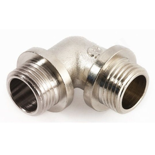 Угольник 90° 1/2"-1/2", General Fittings 2700 F9, резьба-резьба, нар., латунь (никель), с ограничите