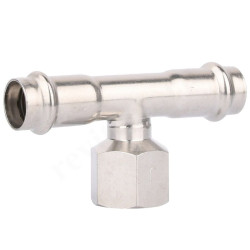 Тройник 42-1"-42, WAAG Heavy Inox, пресс-резьба, вн., сталь нержавеющая