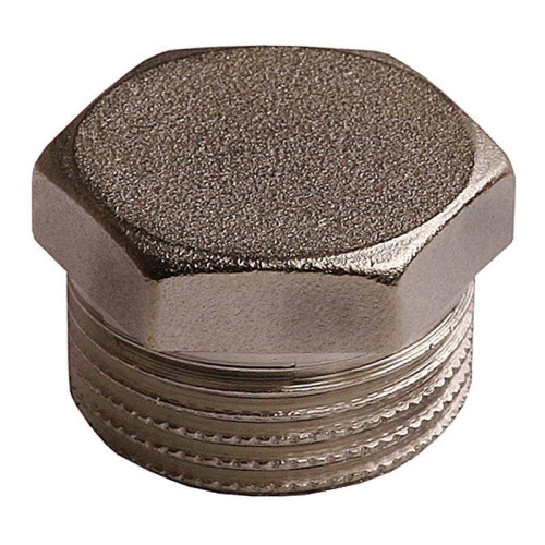 Заглушка 1/2", WAAG, резьба, нар., латунь (никель)