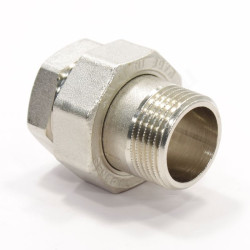 Американка 1"-1", General Fittings 2700 I2, резьба-резьба, вн.- нар., латунь (никель)