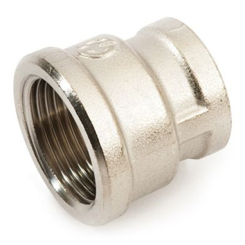 Муфта 1/2"-3/8", General Fittings 2600 47, резьба-резьба, вн., латунь (никель)