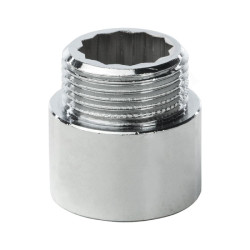 Удлинитель 1"-1", General Fittings 2600 D8, резьба-резьба, вн.- нар., латунь (хром), L20