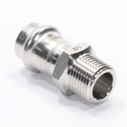 Переходник 18-1/2", WAAG Heavy Inox, пресс-резьба, нар., сталь нержавеющая