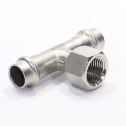 Тройник 15-1/2"-15, WAAG Heavy Inox, пресс-резьба, вн., сталь нержавеющая
