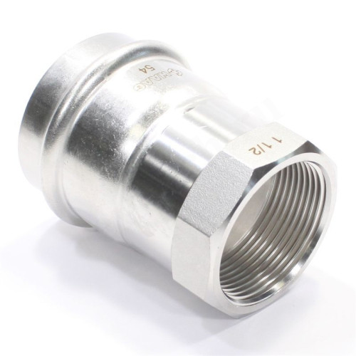 Переходник 54-1 1/2", WAAG Heavy Inox, пресс-резьба, вн., сталь нержавеющая