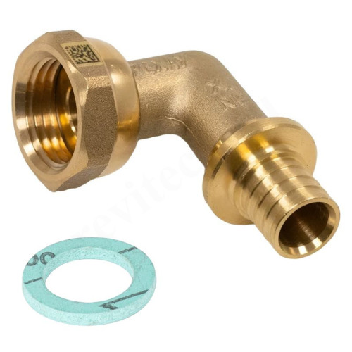 Угольник 90 16-1/2", Rehau RAUTITAN MX, надв.гильза-резьба, вн., латунь, с накид.гайкой