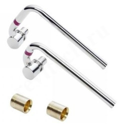 Трубка С-образная 16-12-16, Rehau RAUTITAN, надв.гильза-труба, медь (никель), L155, правые, с гильза