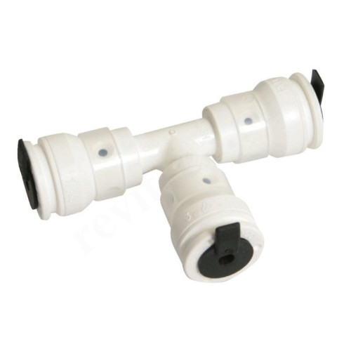 Тройник 26-26-26, Henco Vision, обжим-обжим, PVDF, белый