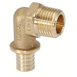 Угольник 90° 32-1", Rehau RAUTITAN, RX, надв.гильза-резьба, нар., бронза