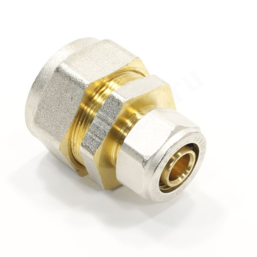 Муфта 32-20, General Fittings 5300, 03, обжим-обжим, латунь (никель)