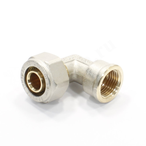 Угольник 90° 20-1/2", General Fittings 5300 22, обжим-резьба, вн., латунь (никель)