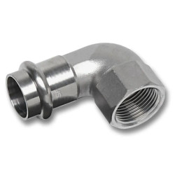 Угольник 90° 18-3/4", Sanha NiroSan, 9090IG, пресс-резьба, вн., сталь нержавеющая